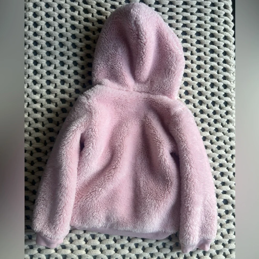Carters 5T pink fuzzy hoodie with ears